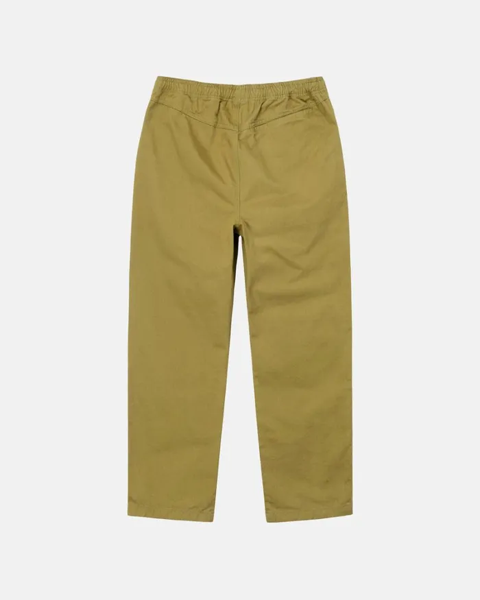 Pants Men Stussy BRUSHED BEACH PANT Bright Olive Pants Men Stussy BRUSHED BEACH PANT Bright Olive