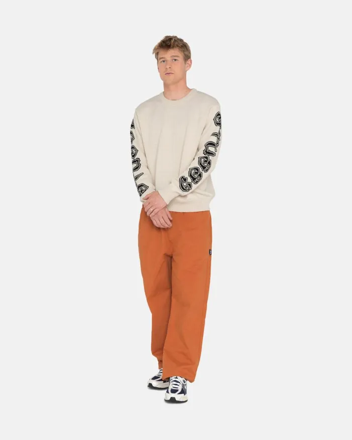 Pants Men Stussy BRUSHED BEACH PANT Rust Pants Men Stussy BRUSHED BEACH PANT Rust