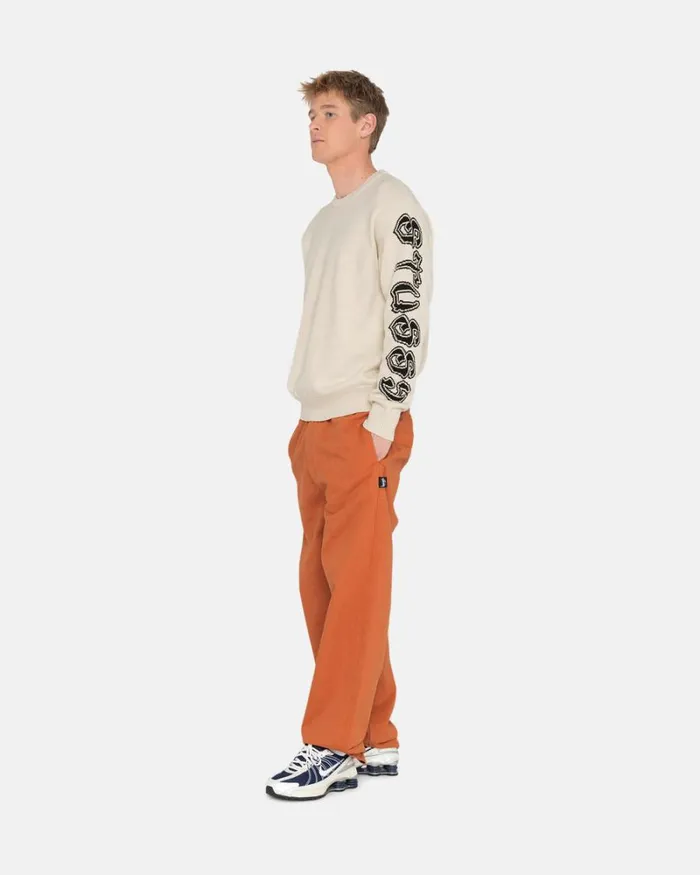 Pants Men Stussy BRUSHED BEACH PANT Rust Pants Men Stussy BRUSHED BEACH PANT Rust