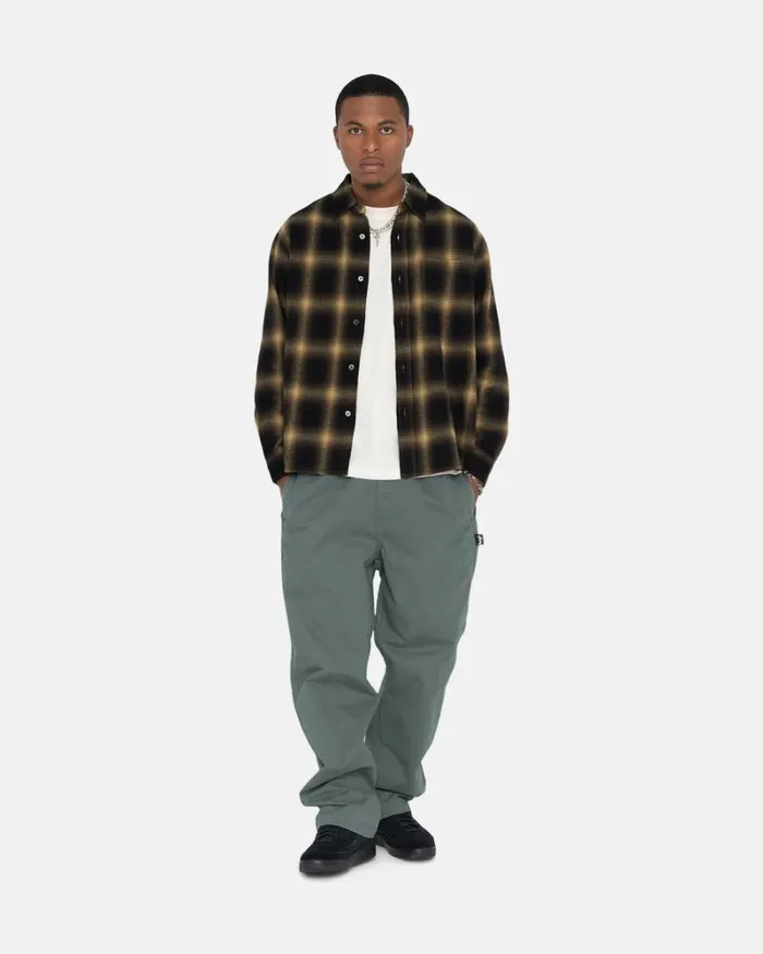 Pants Men Stussy BRUSHED BEACH PANT Sage Pants Men Stussy BRUSHED BEACH PANT Sage