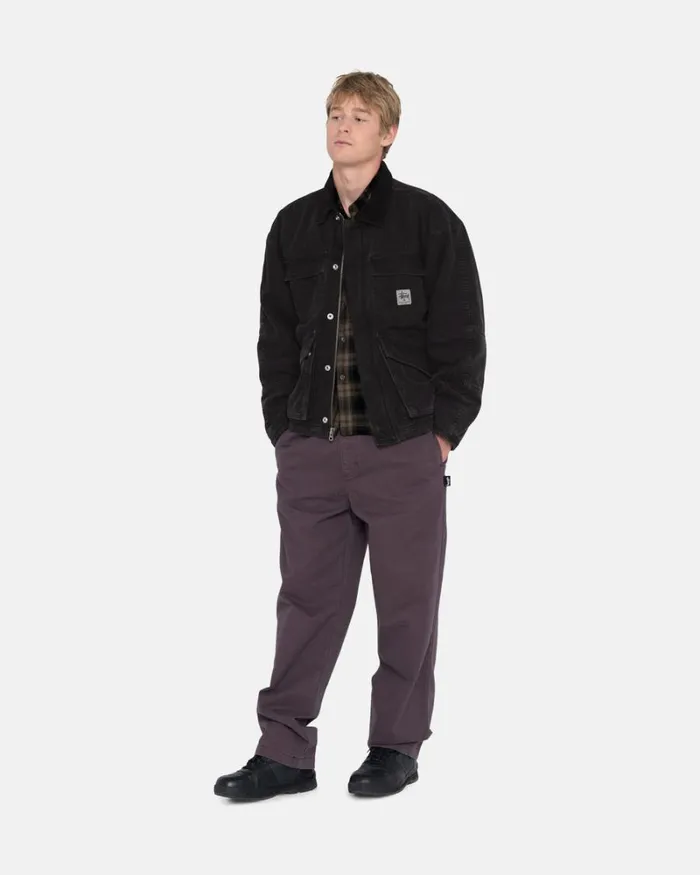 Pants Men Stussy BRUSHED BEACH PANT Wine Pants Men Stussy BRUSHED BEACH PANT Wine