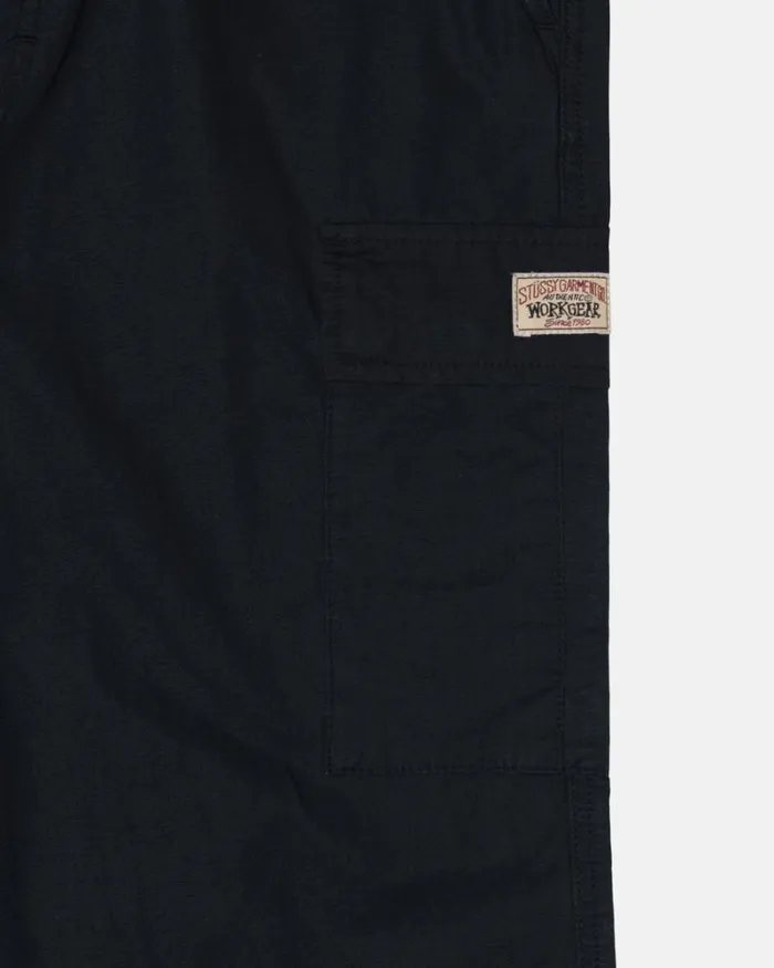 Pants Men Stussy RIPSTOP CARGO BEACH PANT Black Pants Men Stussy RIPSTOP CARGO BEACH PANT Black