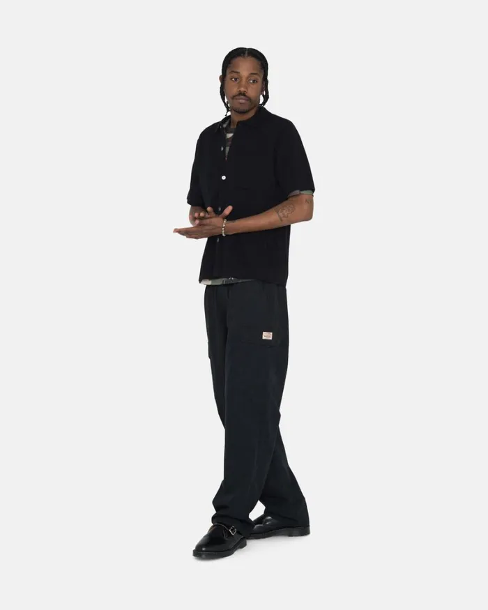Pants Men Stussy RIPSTOP CARGO BEACH PANT Black Pants Men Stussy RIPSTOP CARGO BEACH PANT Black