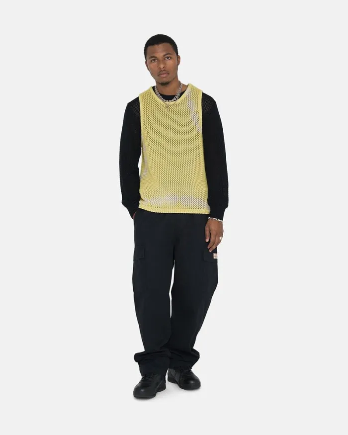 Pants Men Stussy RIPSTOP CARGO BEACH PANT Black Pants Men Stussy RIPSTOP CARGO BEACH PANT Black
