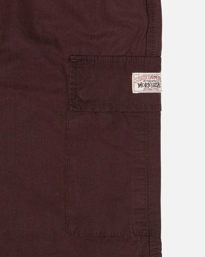 Pants Men Stussy RIPSTOP CARGO BEACH PANT Brown Pants Men Stussy RIPSTOP CARGO BEACH PANT Brown