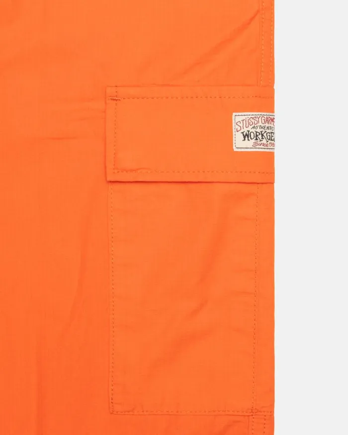 Pants Men Stussy RIPSTOP CARGO BEACH PANT Orange Pants Men Stussy RIPSTOP CARGO BEACH PANT Orange