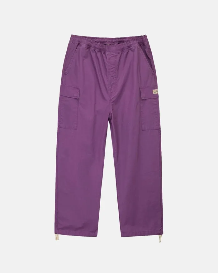 Pants Men Stussy RIPSTOP CARGO BEACH PANT Purple