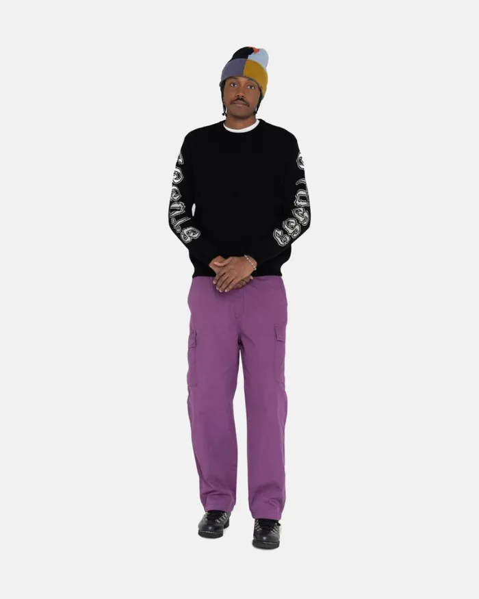 Pants Men Stussy RIPSTOP CARGO BEACH PANT Purple Pants Men Stussy RIPSTOP CARGO BEACH PANT Purple