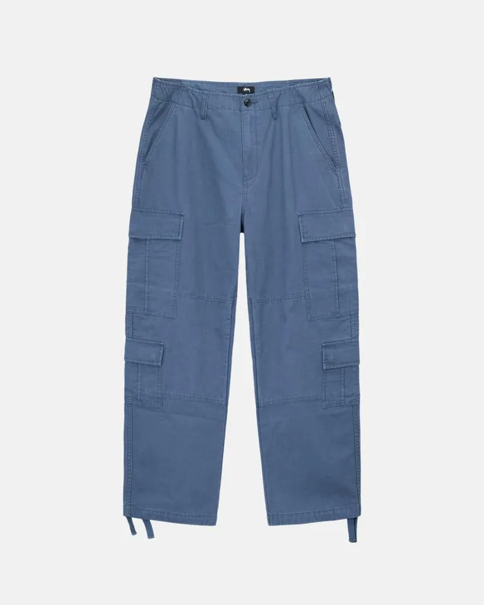 Pants Men Stussy RIPSTOP SURPLUS CARGO Washed Blue