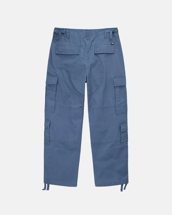 Pants Men Stussy RIPSTOP SURPLUS CARGO Washed Blue Pants Men Stussy RIPSTOP SURPLUS CARGO Washed Blue