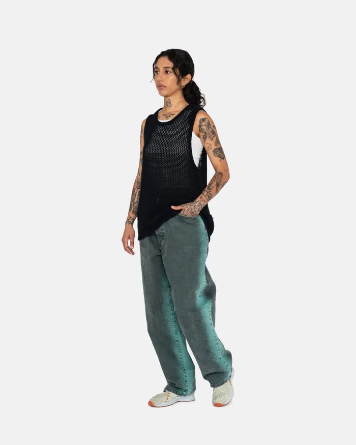 Pants Men Stussy SPRAY DYE BIG OL039 JEANS Black Pants Men Stussy SPRAY DYE BIG OL039 JEANS Black