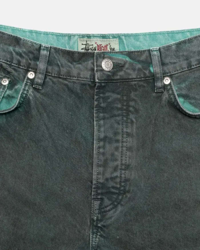 Pants Men Stussy SPRAY DYE BIG OL039 JEANS Black Pants Men Stussy SPRAY DYE BIG OL039 JEANS Black