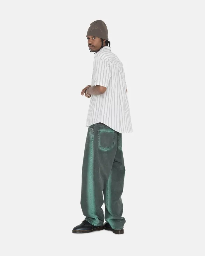 Pants Men Stussy SPRAY DYE BIG OL039 JEANS Black Pants Men Stussy SPRAY DYE BIG OL039 JEANS Black