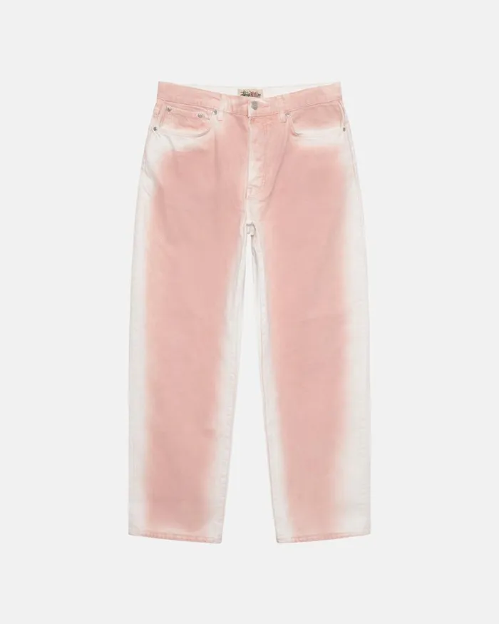 Pants Men Stussy SPRAY DYE BIG OL039 JEANS Faded Pink
