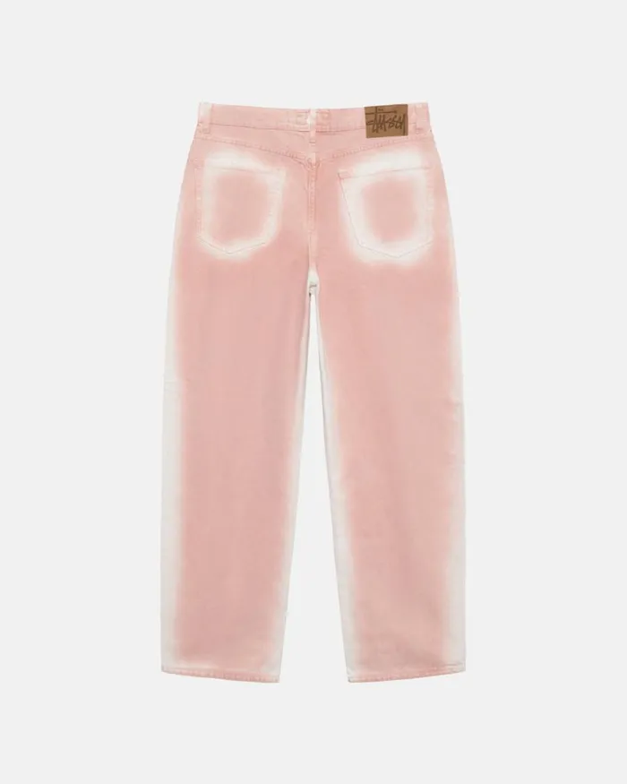 Pants Men Stussy SPRAY DYE BIG OL039 JEANS Faded Pink Pants Men Stussy SPRAY DYE BIG OL039 JEANS Faded Pink