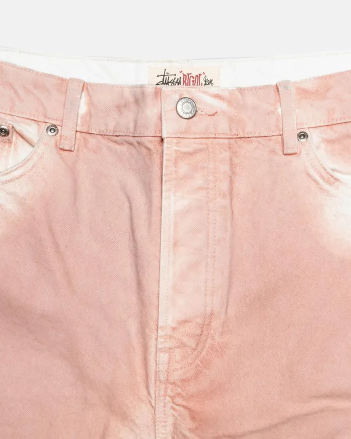 Pants Men Stussy SPRAY DYE BIG OL039 JEANS Faded Pink Pants Men Stussy SPRAY DYE BIG OL039 JEANS Faded Pink