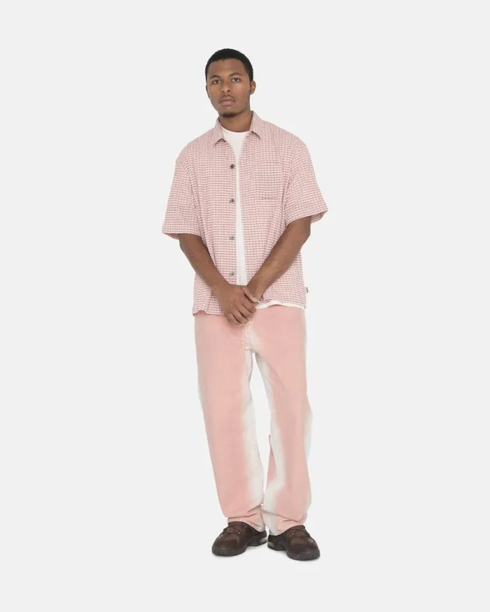 Pants Men Stussy SPRAY DYE BIG OL039 JEANS Faded Pink Pants Men Stussy SPRAY DYE BIG OL039 JEANS Faded Pink