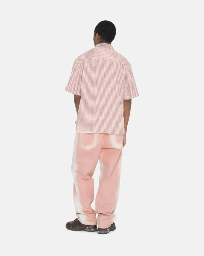 Pants Men Stussy SPRAY DYE BIG OL039 JEANS Faded Pink Pants Men Stussy SPRAY DYE BIG OL039 JEANS Faded Pink
