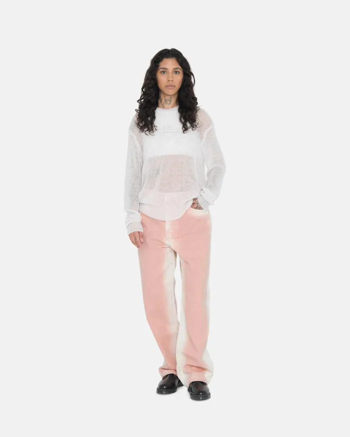 Pants Men Stussy SPRAY DYE BIG OL039 JEANS Faded Pink Pants Men Stussy SPRAY DYE BIG OL039 JEANS Faded Pink
