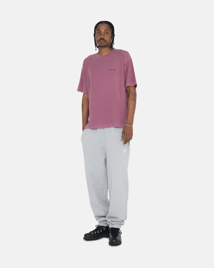 Pants Men Stussy STOCK LOGO SWEATPANT Grey Heather Pants Men Stussy STOCK LOGO SWEATPANT Grey Heather