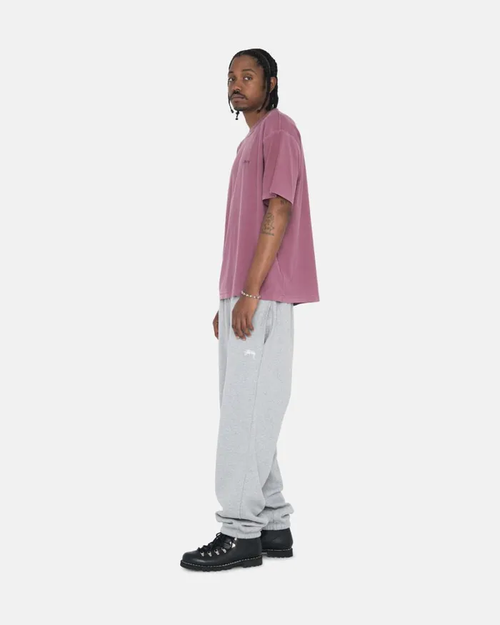 Pants Men Stussy STOCK LOGO SWEATPANT Grey Heather Pants Men Stussy STOCK LOGO SWEATPANT Grey Heather