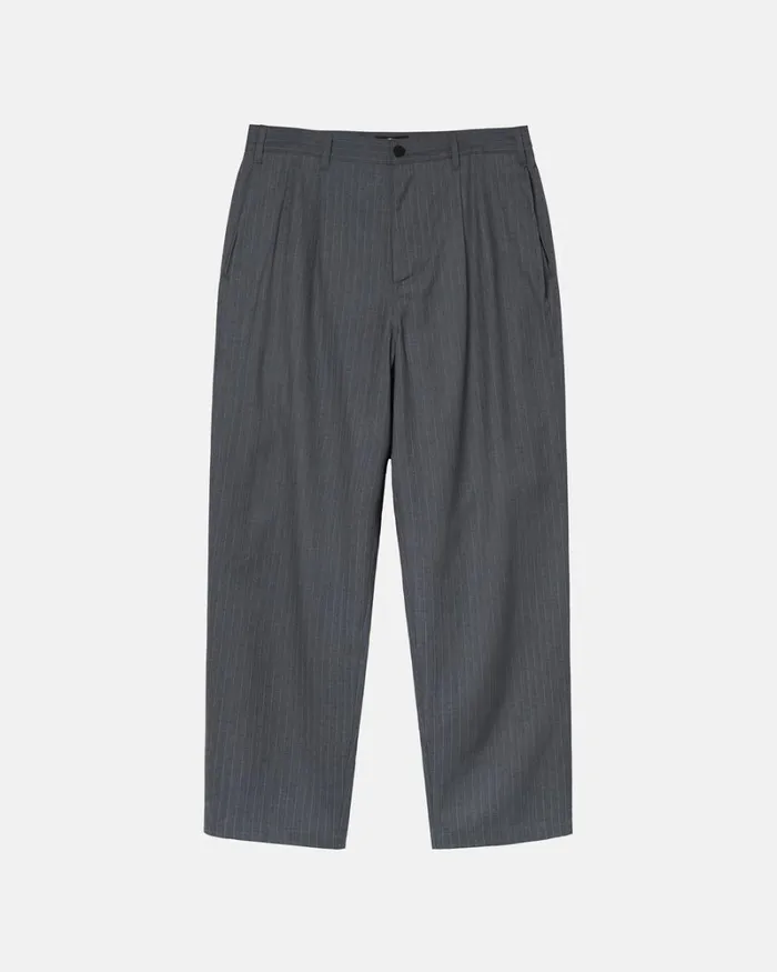 Pants Men Stussy STRIPE VOLUME PLEATED TROUSER Grey