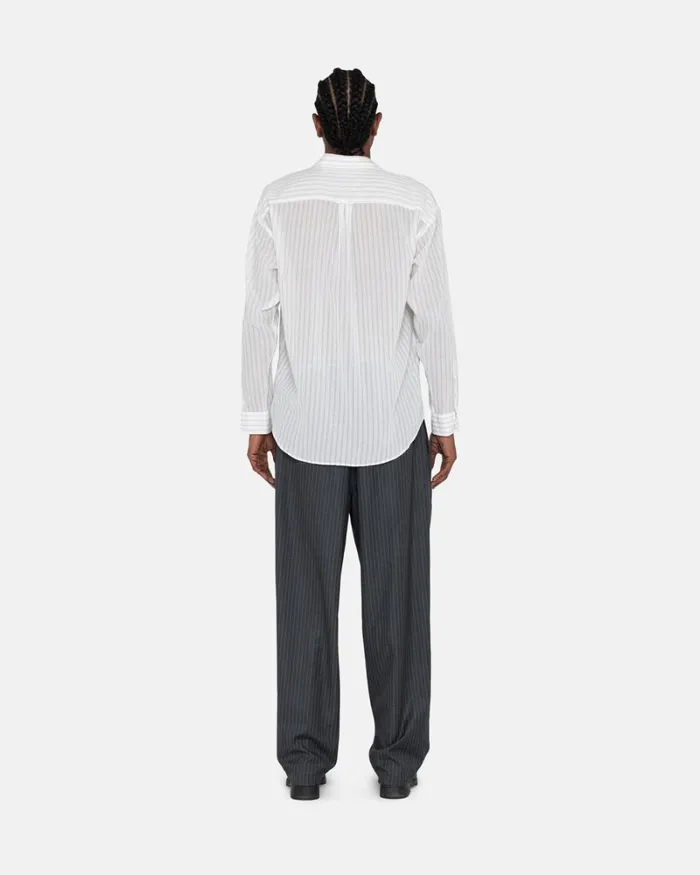Pants Men Stussy STRIPE VOLUME PLEATED TROUSER Grey Pants Men Stussy STRIPE VOLUME PLEATED TROUSER Grey
