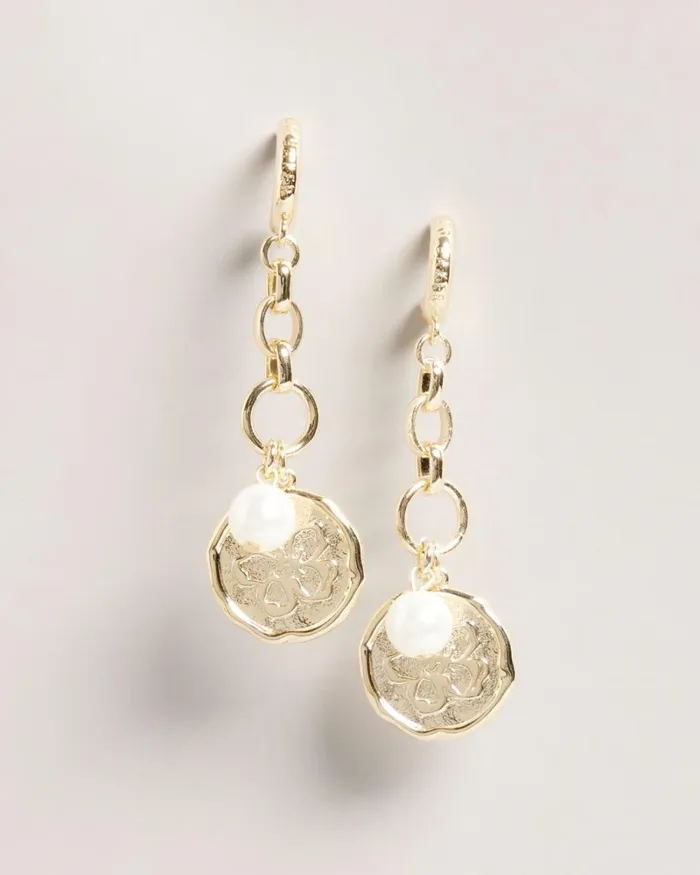 Pearly Chain Drop Earrings Gold Color Women Ted Baker Jewelry