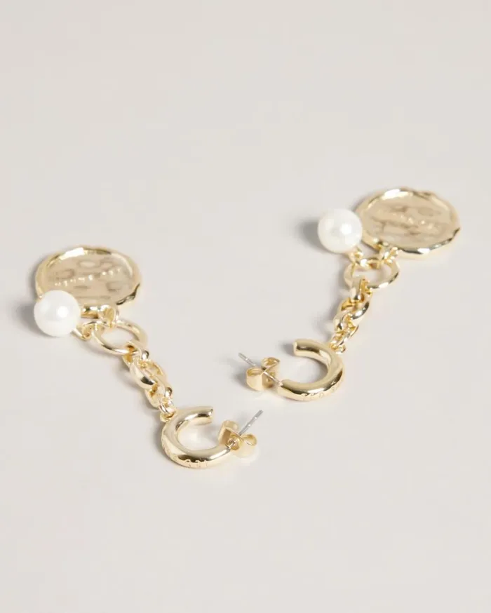 Pearly Chain Drop Earrings Gold Color Women Ted Baker Jewelry