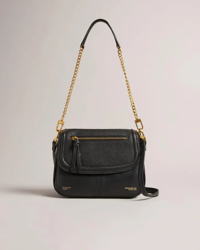 Pebble Leather Shoulder Bag Black Women Ted Baker Bags