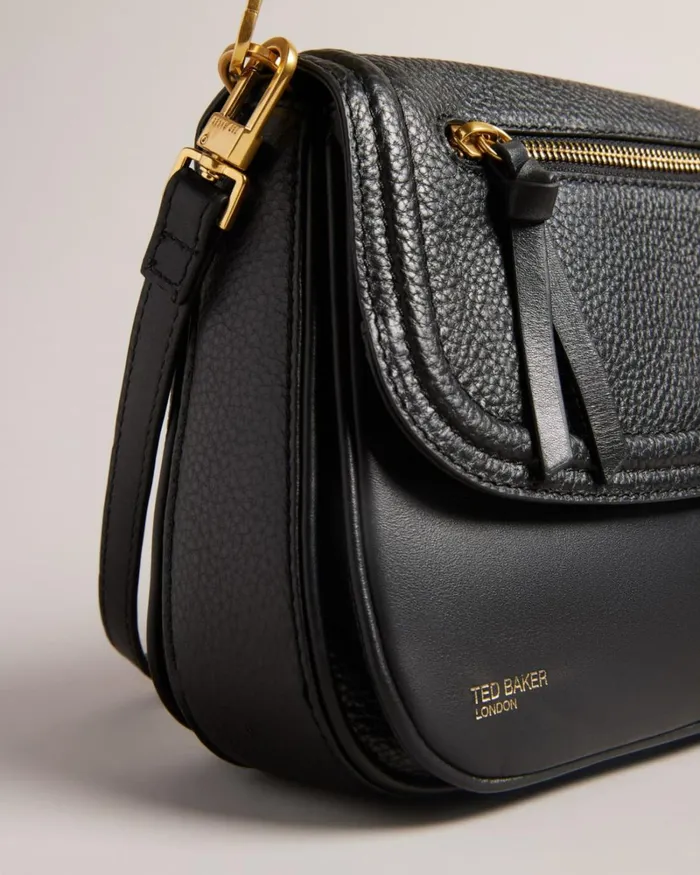 Pebble Leather Shoulder Bag Black Women Ted Baker Bags