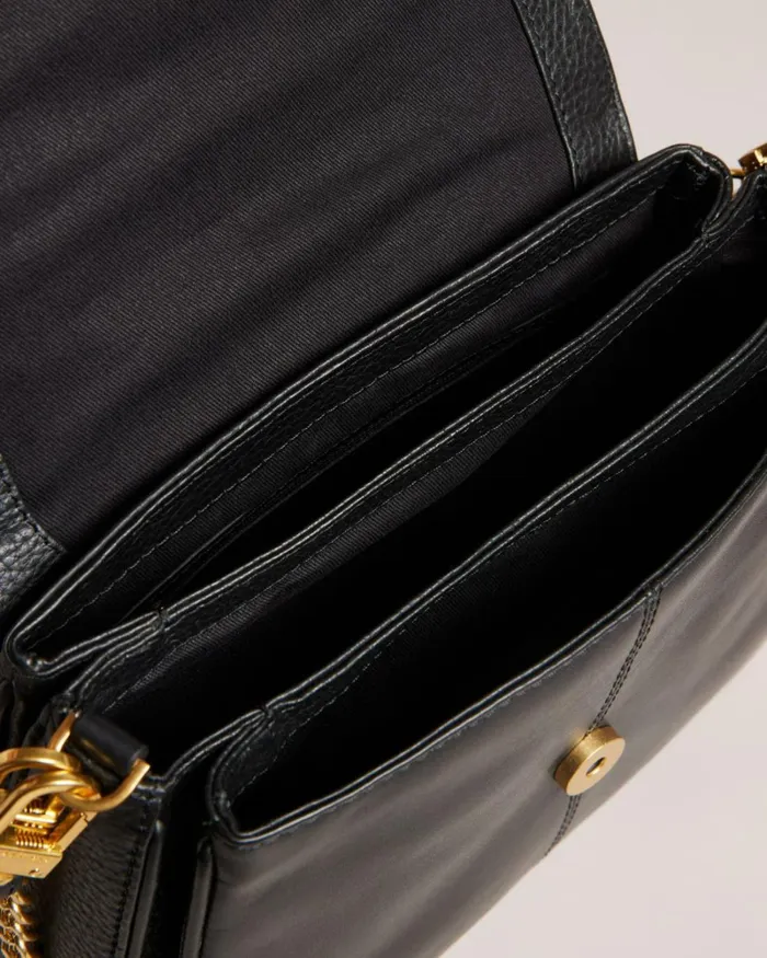 Pebble Leather Shoulder Bag Black Women Ted Baker Bags