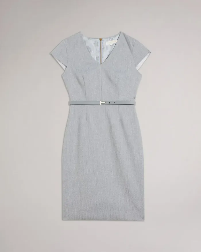 Pencil Dress Light Gray Women Ted Baker Clothing