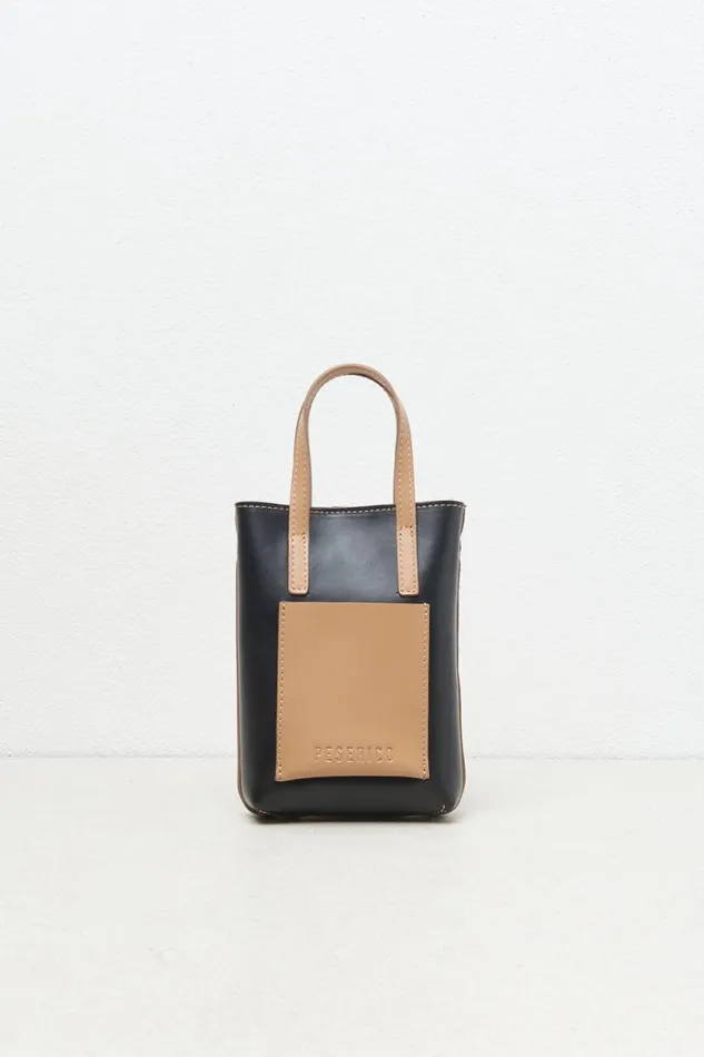 Peserico Bags Woman Genuine Leather Micro Cell Phone Bag Black Peserico Bags Woman Genuine Leather Micro Cell Phone Bag Black