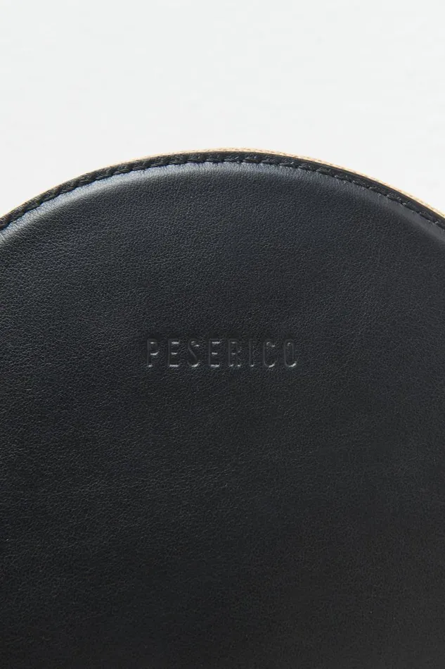 Peserico Bags Woman Round Genuine Leather Bag With Wristband And Shoulder Strap Black Peserico Bags Woman Round Genuine Leather Bag With Wristband And Shoulder Strap Black
