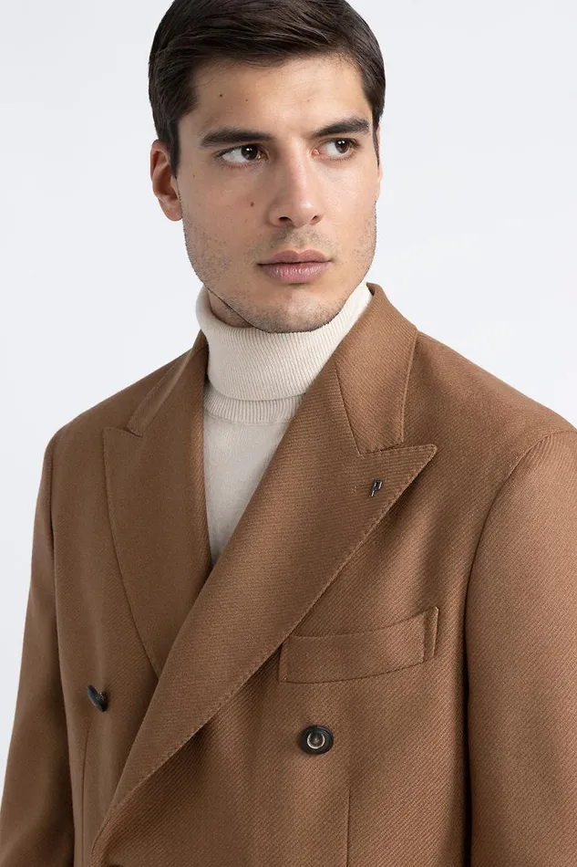 Peserico Blazers Man Wool And Cashmere DoubleBreasted Blazer Chestnut Peserico Blazers Man Wool And Cashmere DoubleBreasted Blazer Chestnut