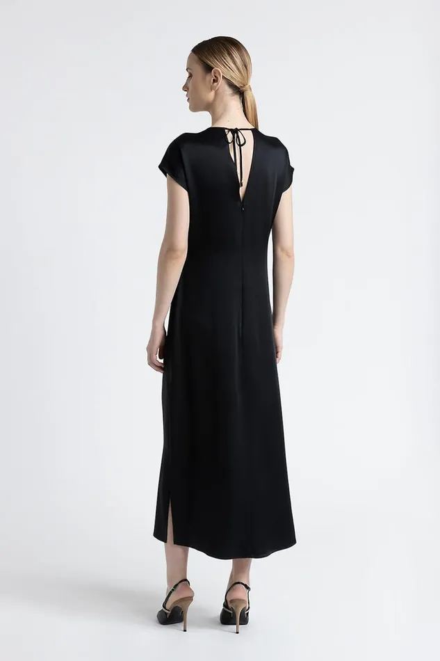 Peserico Dresses And Jumpsuits Woman Round Neck Midi Dress Black Peserico Dresses And Jumpsuits Woman Round Neck Midi Dress Black