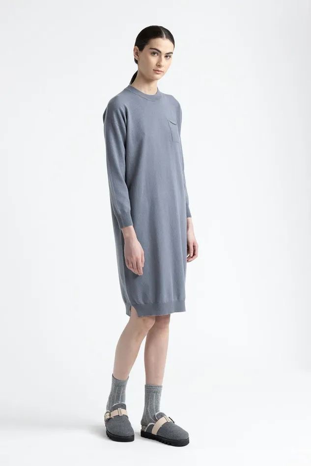 Peserico Dresses And Jumpsuits Woman Wool Silk And Cashmere Dress Slate