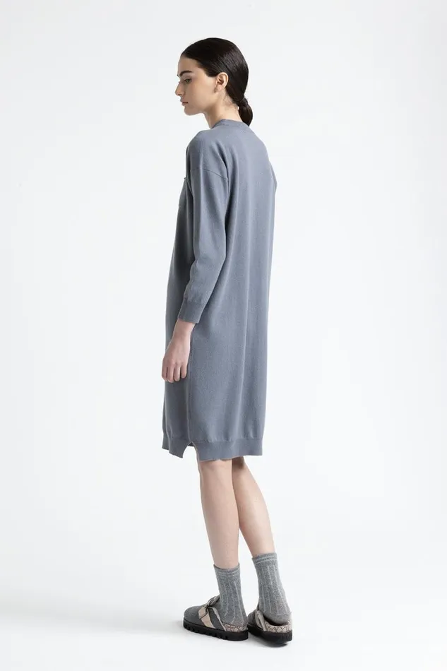 Peserico Dresses And Jumpsuits Woman Wool Silk And Cashmere Dress Slate Peserico Dresses And Jumpsuits Woman Wool Silk And Cashmere Dress Slate