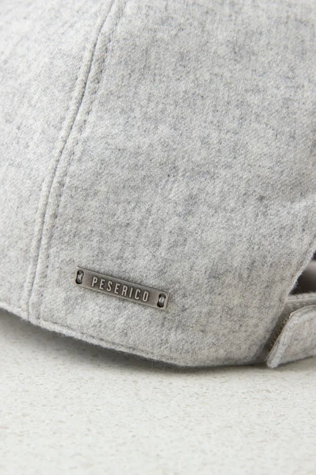 Peserico Hats And Caps Man Cashmere Blend Baseball Cap Granite Peserico Hats And Caps Man Cashmere Blend Baseball Cap Granite
