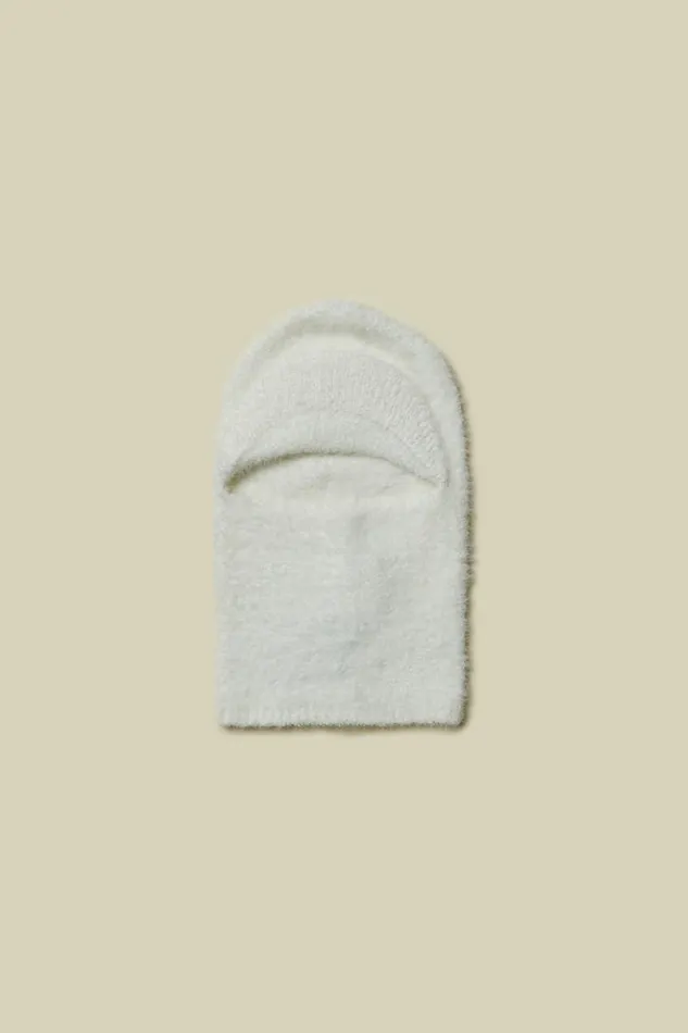 Peserico Hats And Caps Woman FurEffect Balaclava With Visor Natural White