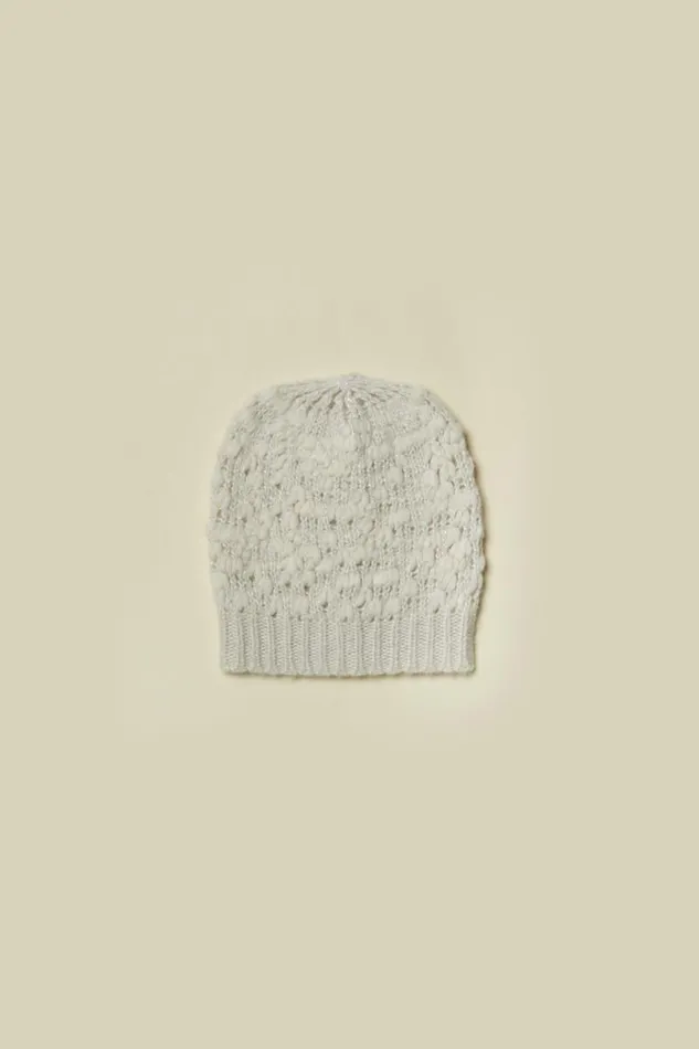 Peserico Hats And Caps Woman Wool Alpaca And Lurex Beanie White