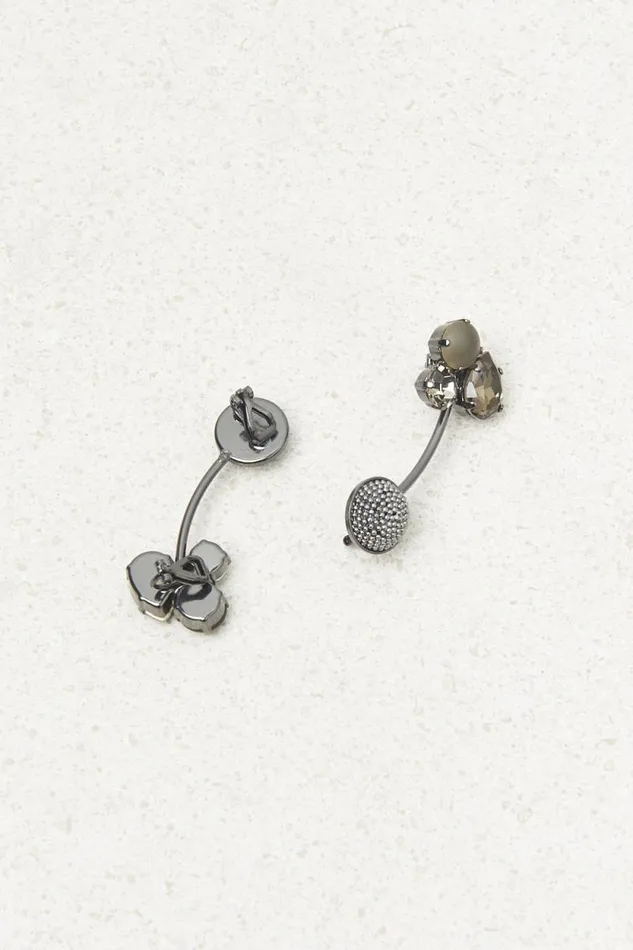Peserico Jewelry Woman Ear Cuff With Sparkling Stones Gray