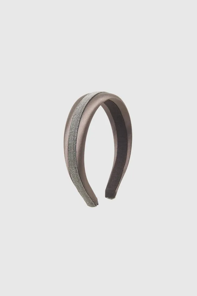 Peserico Jewelry Woman Silk Satin Hairband Walnut