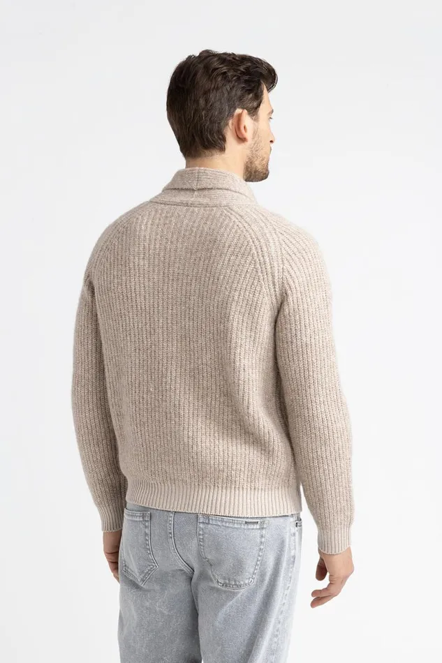 Peserico Knitwear Man Merino Wool And Cashmere Cardigan Beechwood Peserico Knitwear Man Merino Wool And Cashmere Cardigan Beechwood