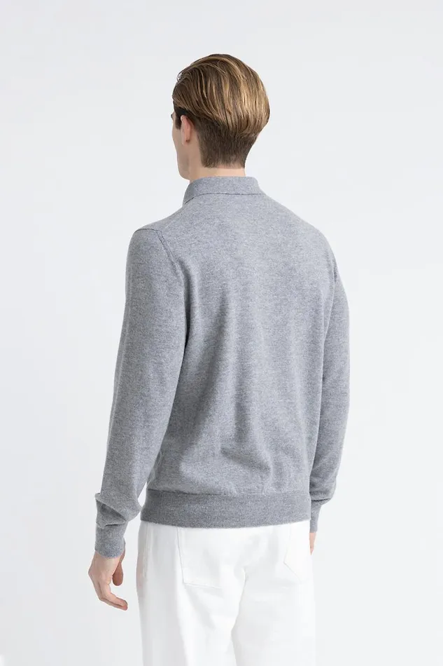 Peserico Knitwear Man Merino Wool And Cashmere Cardigan Granite Peserico Knitwear Man Merino Wool And Cashmere Cardigan Granite