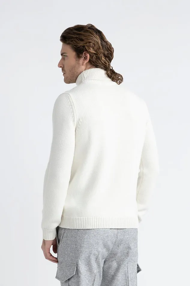 Peserico Knitwear Man Pure Merino Wool High Neck Sweater Hornbeam Peserico Knitwear Man Pure Merino Wool High Neck Sweater Hornbeam