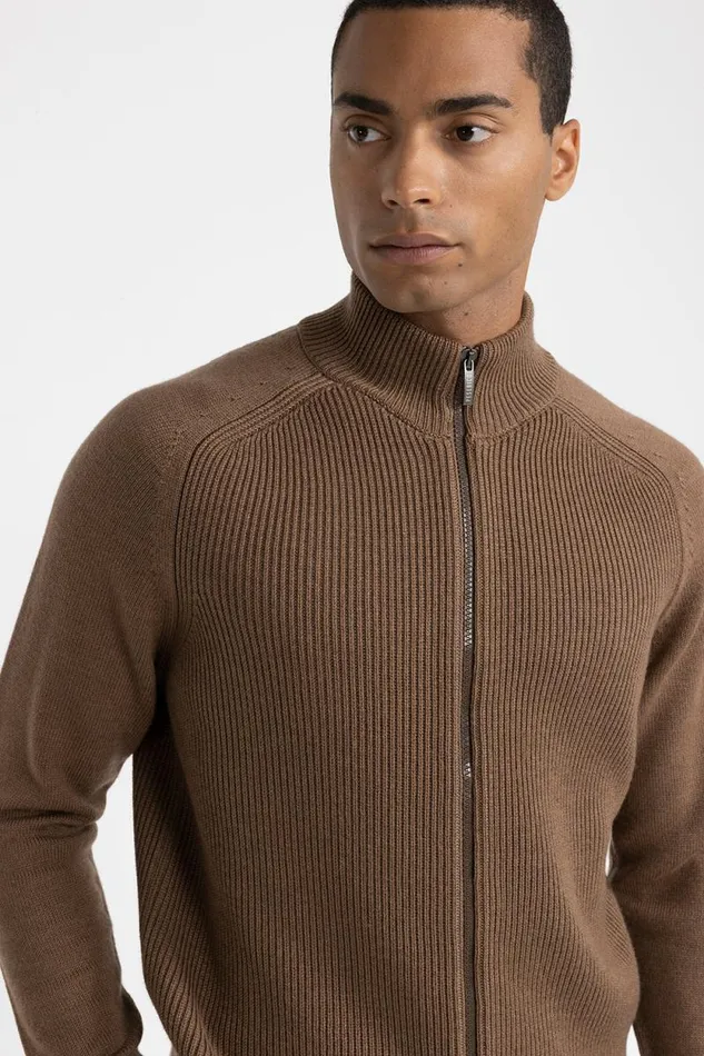 Peserico Knitwear Man Pure Merino Wool Sweater Chestnut Peserico Knitwear Man Pure Merino Wool Sweater Chestnut