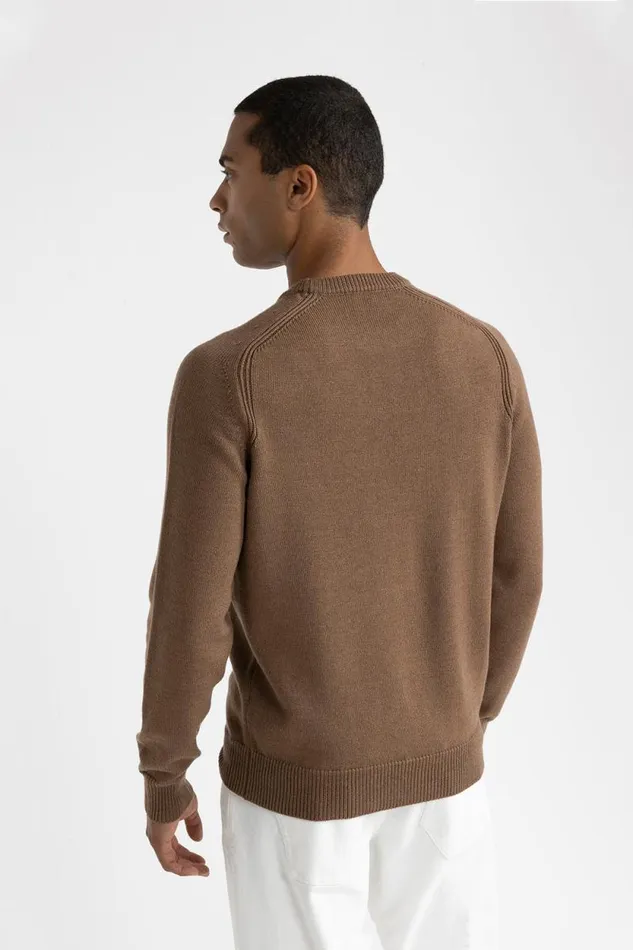 Peserico Knitwear Man Wool Crewneck Sweater Chestnut