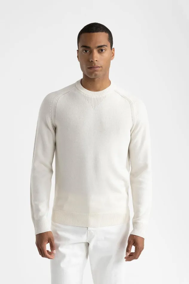Peserico Knitwear Man Wool Crewneck Sweater Hornbeam